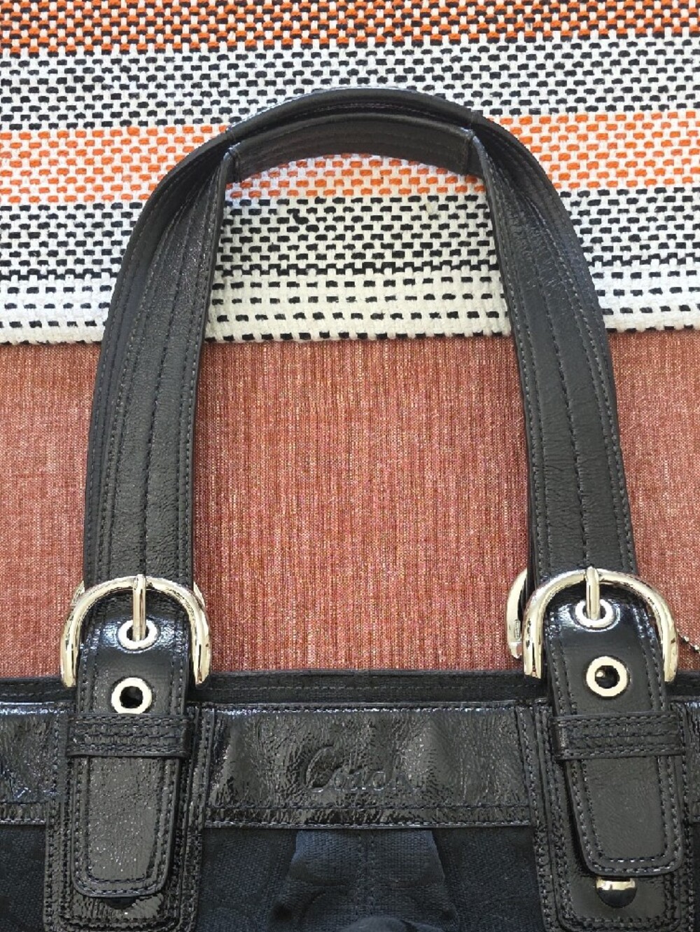 Coach Black Signature Shoulder Tote - Picture 10 of 12